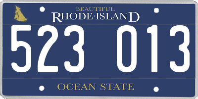 RI license plate 523013