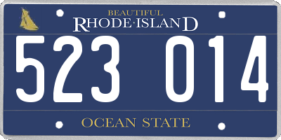RI license plate 523014