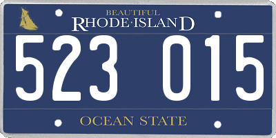 RI license plate 523015