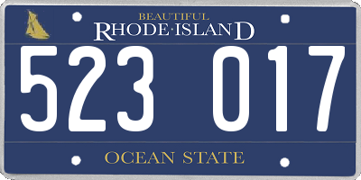 RI license plate 523017