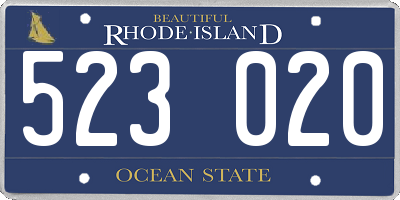 RI license plate 523020