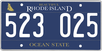 RI license plate 523025