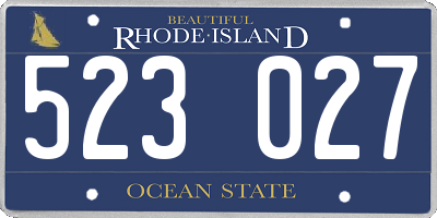 RI license plate 523027