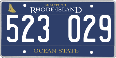 RI license plate 523029