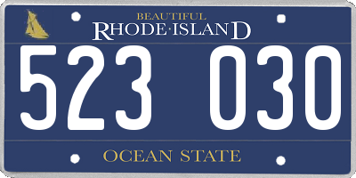 RI license plate 523030