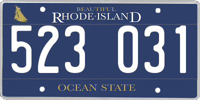RI license plate 523031