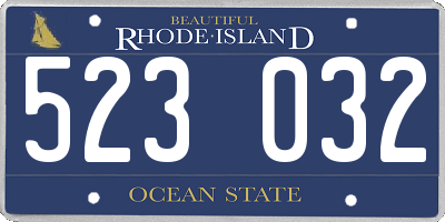 RI license plate 523032