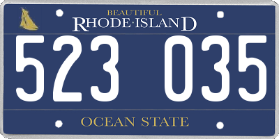 RI license plate 523035