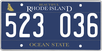 RI license plate 523036