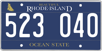 RI license plate 523040