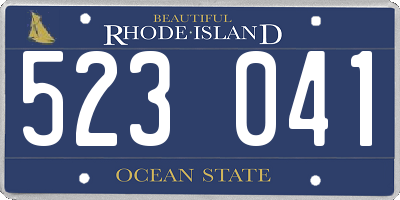 RI license plate 523041