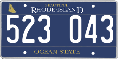 RI license plate 523043