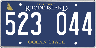 RI license plate 523044