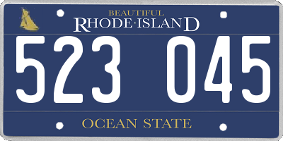 RI license plate 523045