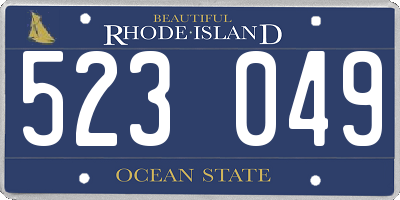 RI license plate 523049