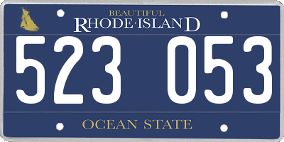 RI license plate 523053