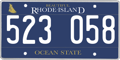RI license plate 523058
