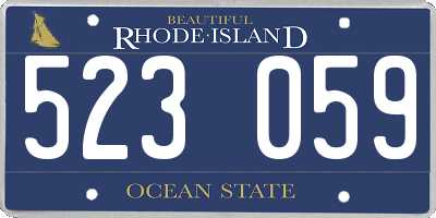 RI license plate 523059