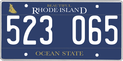 RI license plate 523065