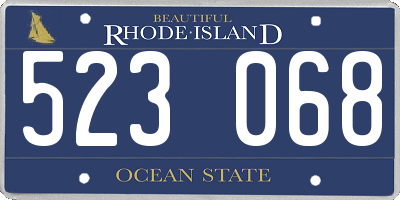 RI license plate 523068