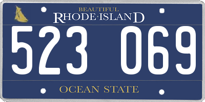 RI license plate 523069