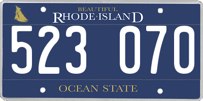 RI license plate 523070