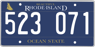 RI license plate 523071
