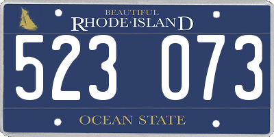 RI license plate 523073