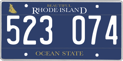 RI license plate 523074