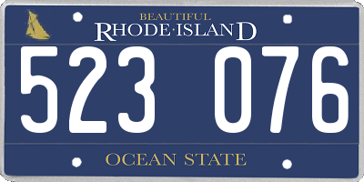 RI license plate 523076