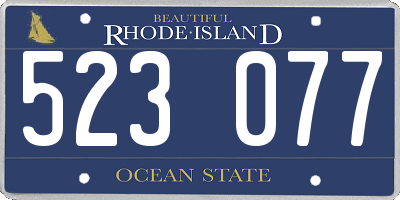RI license plate 523077