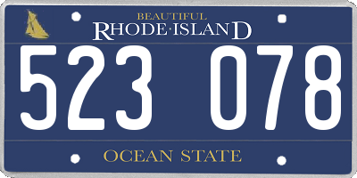 RI license plate 523078