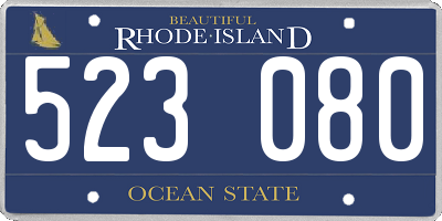 RI license plate 523080