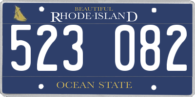 RI license plate 523082
