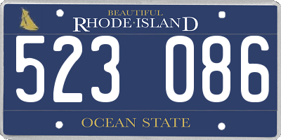 RI license plate 523086
