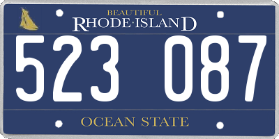 RI license plate 523087