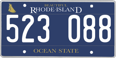 RI license plate 523088