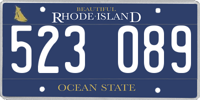 RI license plate 523089