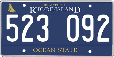 RI license plate 523092
