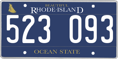 RI license plate 523093