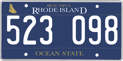 RI license plate 523098