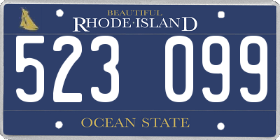 RI license plate 523099
