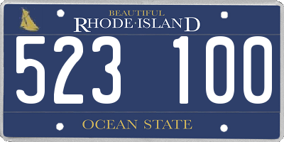 RI license plate 523100