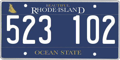 RI license plate 523102