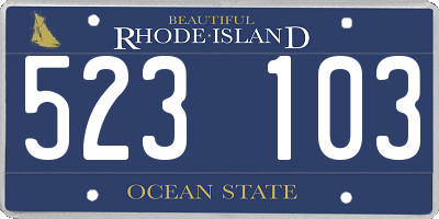 RI license plate 523103