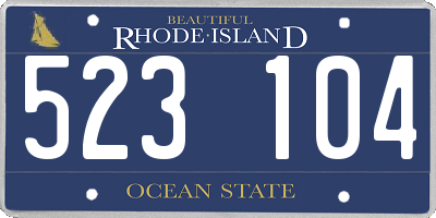 RI license plate 523104