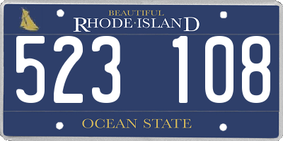 RI license plate 523108