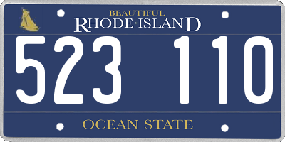 RI license plate 523110