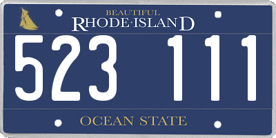RI license plate 523111