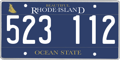 RI license plate 523112